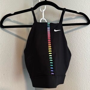 Nike rainbow black sports bra